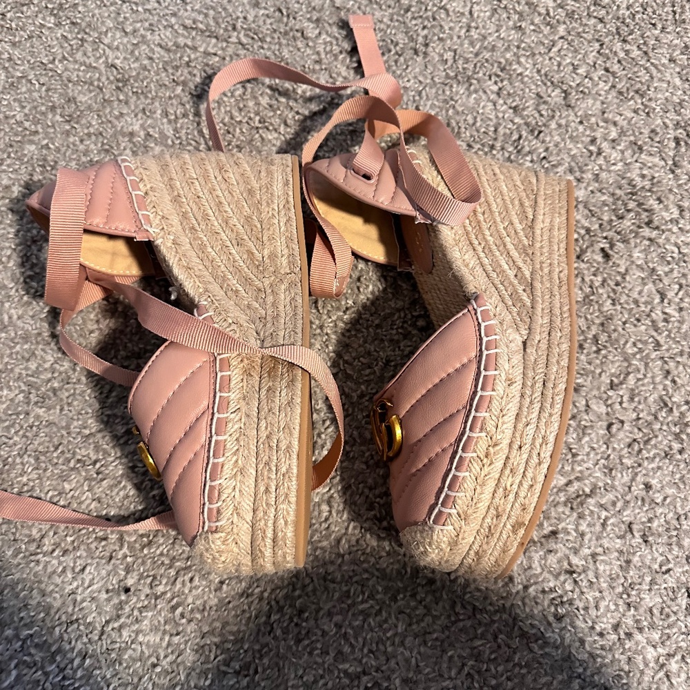 Pink Lace Up Espadrilles Shoes Sandals